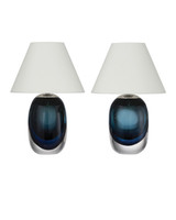 Currey and Company - 6700-0019 - LED Table Lamp - Danza - Blue/Clear/Polished NIckel