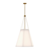 Alora - PD545622AGWL - Three Light Pendant - Manila - Aged Gold/White Linen