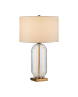 Currey and Company - 6000-1118 - One Light Table Lamp - Entasis - Clear / Aged Brass
