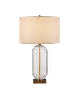 Currey and Company - 6000-1118 - One Light Table Lamp - Entasis - Clear / Aged Brass