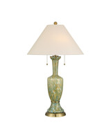 Currey and Company - 6000-1069 - Two Light Table Lamp - Classico - Green/Beige/Antique Brass