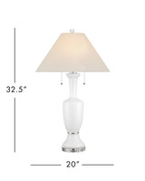 Currey and Company - 6000-1066 - Two Light Table Lamp - Classico - White/Clear/Polished Nickel