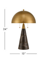Currey and Company - 6000-1065 - Two Light Desk Lamp - Edith - Coffee Brown/Antique Brass