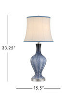 Currey and Company - 6000-1064 - One Light Table Lamp - Zeta - Gray Blue/Clear