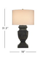 Currey and Company - 6000-1061 - One Light Table Lamp - Balustrade - Distressed Light Black