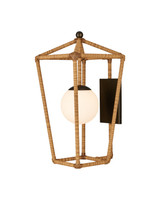Currey and Company - 5500-0064 - One Light Wall Sconce - Denison - Natural / Midnight / Frosted White