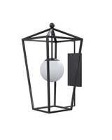 Currey and Company - 5500-0061 - One Light Wall Sconce - Denison - Midnight / Frosted White