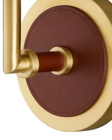 Currey and Company - 5000-0298 - One Light Wall Sconce - Ellerston - Saddle Brown/Brushed Brass