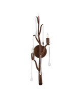 Currey and Company - 5000-0292 - Two Light Wall Sconce - Morning Grove - Rhine Gold/Clear