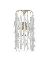 Currey and Company - 5000-0286 - Three Light Wall Sconce - Glen Arbor - White/Contemporary Silver Leaf/Contemporary Silver