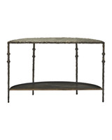 Currey and Company - 4000-0285 - Console Table - Spalzato - Aged Brass / Antique Glass