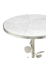 Currey and Company - 4000-0260 - Accent Table - Lunaria - Antique Silver Leaf / Natural