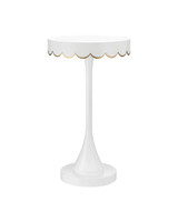 Currey and Company - 4000-0258 - Accent Table - Enid - White / Gold