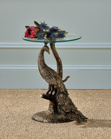 Currey and Company - 4000-0255 - Accent Table - Paonne - Antique Gold/Clear