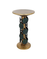 Currey and Company - 4000-0249 - Accent Table - Nasturtium - Antique Brass/Patina Brass