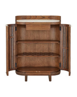 Currey and Company - 3000-0346 - Bar Cabinet - Virtuosity - Brushed Driftwood / Natural / Brass