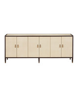 Currey and Company - 3000-0338 - Credenza - Evie - Ivory / Dark Walnut / Brass