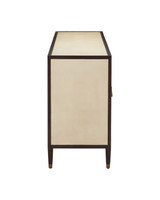 Currey and Company - 3000-0338 - Credenza - Evie - Ivory / Dark Walnut / Brass