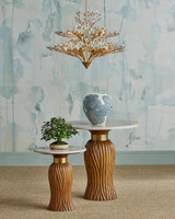Currey and Company - 3000-0335 - Entry Table - Tassel - Morel Brown/Natural/Brushed Brass
