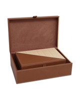 Currey and Company - 1200-1069 - Box Set of 2 - Leather & Raffia - Brown/Natural