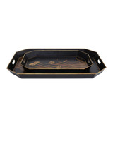 Currey and Company - 1200-1063 - Tray Set of 2 - Glasshouse - Black/Gold