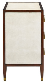 Currey and Company - 3000-0141 - Chest - Evie - Ivory/Dark Walnut/Brass