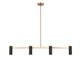 Generation Lighting - GLC2074SB - Four Light Linear Chandelier - Zentro - Satin Brass