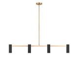 Generation Lighting - GLC2074SB - Four Light Linear Chandelier - Zentro - Satin Brass