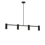 Generation Lighting - GLC2074MBKE - Four Light Linear Chandelier - Zentro - Midnight Black