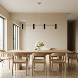 Generation Lighting - GLC2074BN - Four Light Linear Chandelier - Zentro - Brushed Nickel