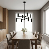 Generation Lighting - GLC2068MBKE - Eight Light Chandelier - Zentro - Midnight Black