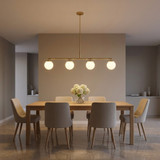 Generation Lighting - GLC1814SB - Four Light Linear Chandelier - Nube - Satin Brass