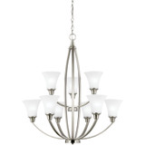 Generation Lighting - 3113209EN3-962 - Nine Light Chandelier - Metcalf - Brushed Nickel