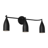 Generation Lighting - GLV1083MBK - Three Light Vanity - Maya - Midnight Black
