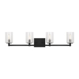 Generation Lighting - GLV1034EN/MBK - Four Light Wall / Bath - Parker - Midnight Black