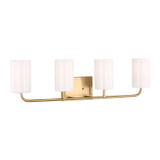 Generation Lighting - GLV1004EN3/SB - Four Light Vanity - Rhett - Satin Brass