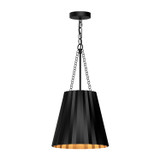 Alora - PD528012MB - One Light Pendant - Plisse - Matte Black