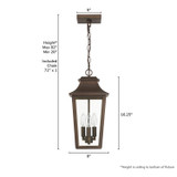 Hunter - 46085 - Three Light Outdoor Pendant - Spring Cove - Matte Bronze
