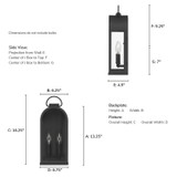 Hunter - 46059 - Two Light Outdoor Wall Mount - Kendra Bell - Matte Black