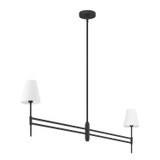 Hunter - 13252 - Two Light Chandelier - Camelia Stem - Matte Black
