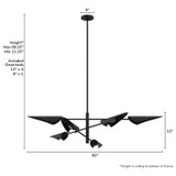 Hunter - 48140 - Six Light Chandelier - Merian - Matte Black