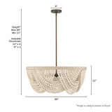 Hunter - 48189 - Six Light Chandelier - Autumndale - Matte Bronze