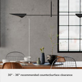 Hunter - 48142 - Two Light Linear Chandelier - Merian - Matte Black