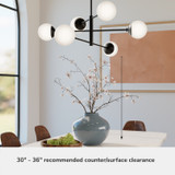 Hunter - 13209 - Six Light Chandelier - Hepburn - Matte Black