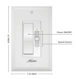 Hunter - 99754 - Slider Wall Controller - Matte White