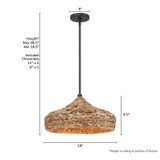 Hunter - 49028 - One Light Pendant - Cambria - Matte Black