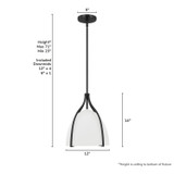 Hunter - 48119 - One Light Pendant - Arcelia - Matte Black