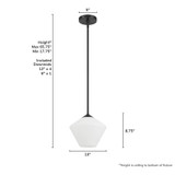 Hunter - 48100 - One Light Pendant - Celestial Valley - Matte Black