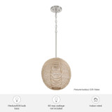 Hunter - 48086 - One Light Pendant - Berkeley - Brushed Nickel