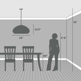 Hunter - 48070 - Three Light Pendant - Cambria - Matte Black
